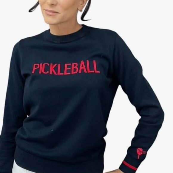 The Pickleball Highlife Sweaters - NWT Pickleball Sweater Navy with Red Lettering Size XL
